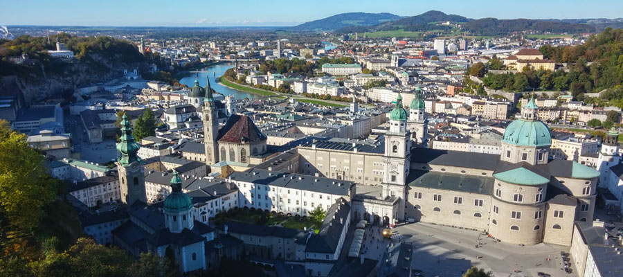 Old Town Salzburg as seen from the fortress